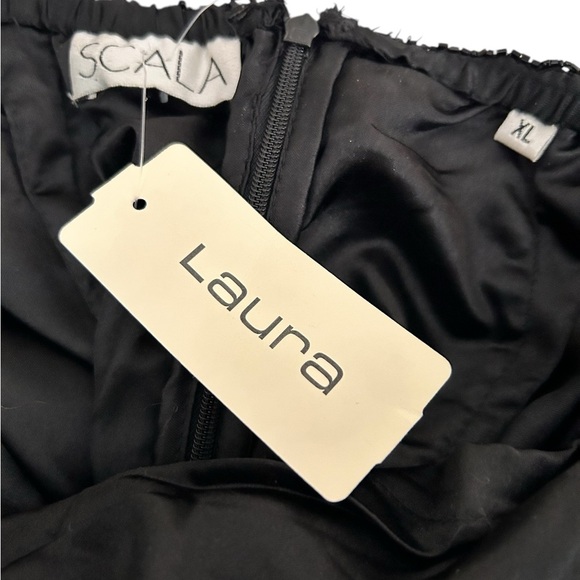 Scala beaded black fitted evening dress, XL, halter -type top, BACKLESS, Sexy - Picture 11 of 11